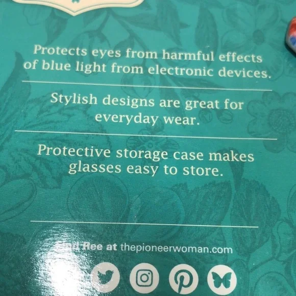 The Pioneer Woman Blue Light Glasses with Red Case - Picture 5 of 5